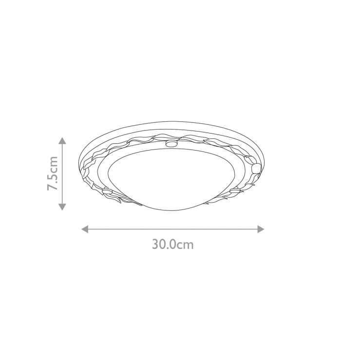 Olivia 1 Light Flush - Black/Gold - Comet Lighting