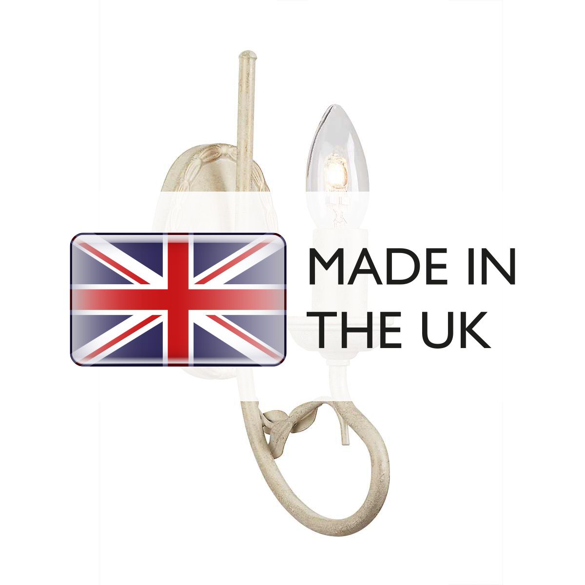 Olivia 1 Light Wall Light - Ivory/Gold - Comet Lighting