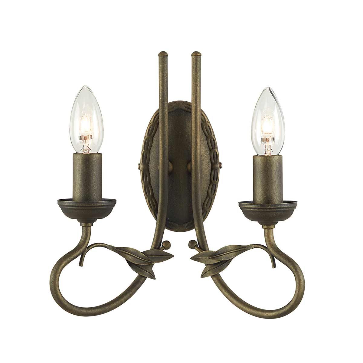 Olivia 2 Light Wall Light - Black/Gold - Comet Lighting