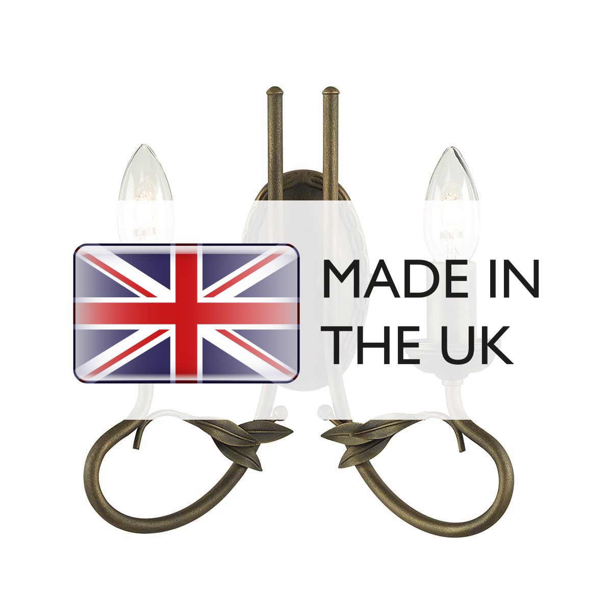 Olivia 2 Light Wall Light - Black/Gold - Comet Lighting