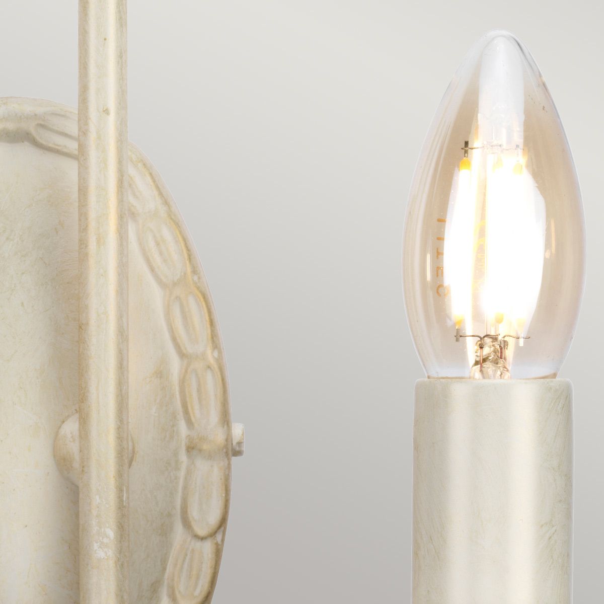 Olivia 2 Light Wall Light - Ivory/Gold - Comet Lighting