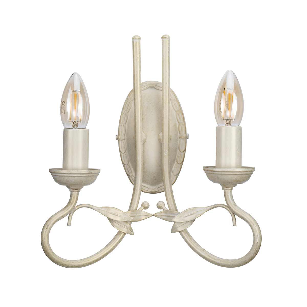 Olivia 2 Light Wall Light - Ivory/Gold - Comet Lighting
