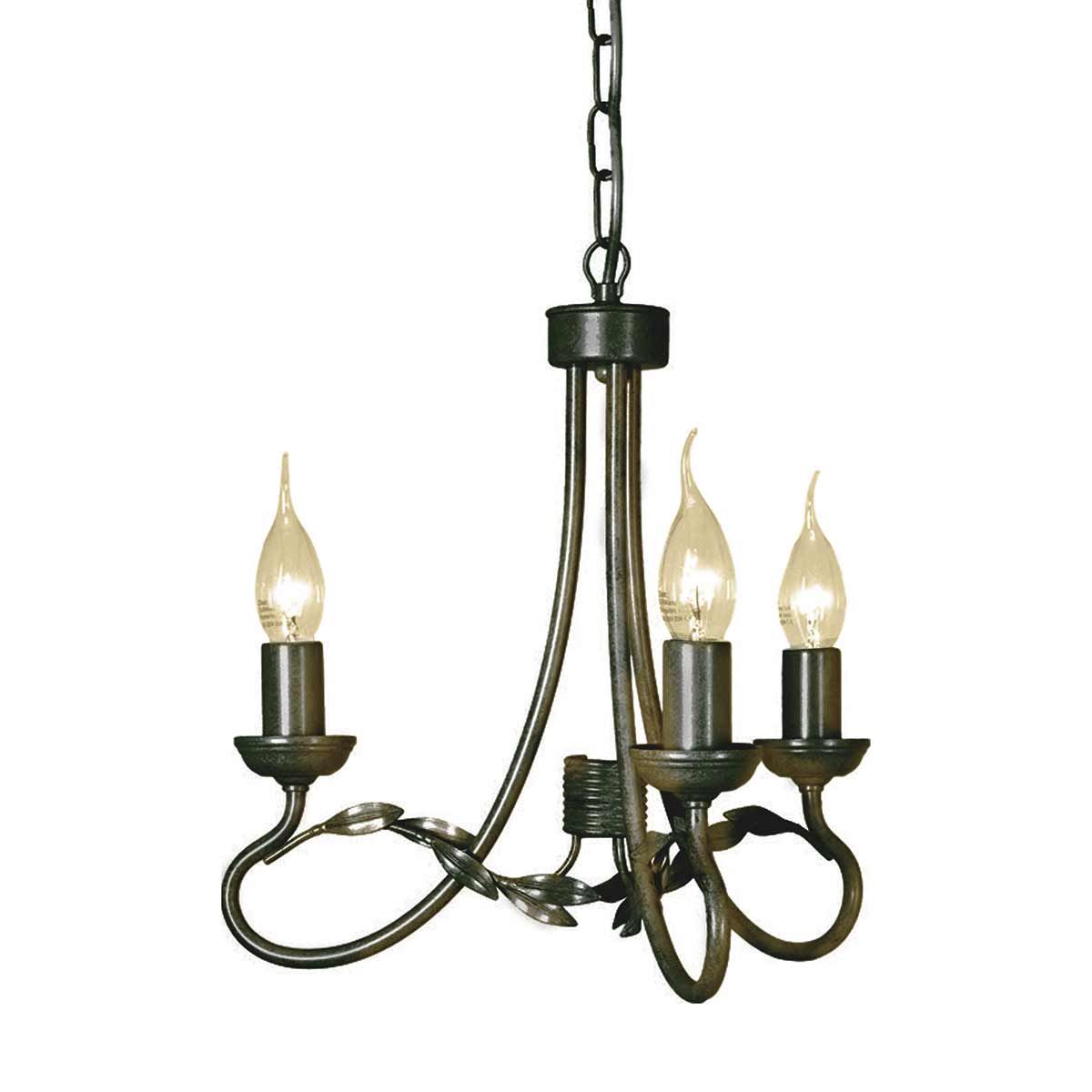 Olivia 3 Light Chandelier - Black/Gold - Comet Lighting