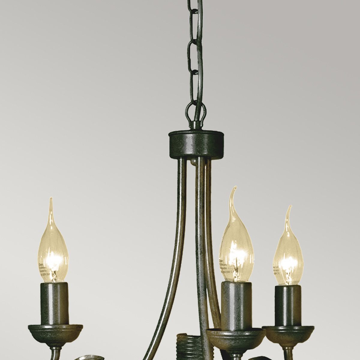 Olivia 3 Light Chandelier - Black/Gold - Comet Lighting