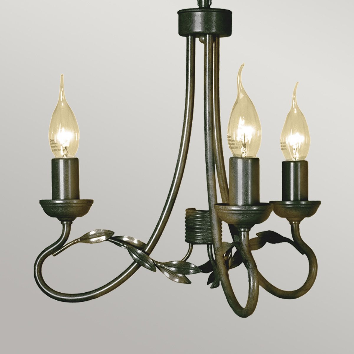 Olivia 3 Light Chandelier - Black/Gold - Comet Lighting