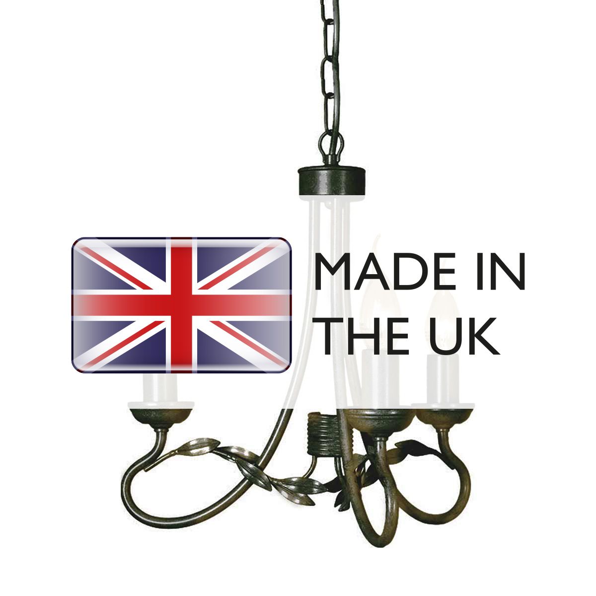 Olivia 3 Light Chandelier - Black/Gold - Comet Lighting