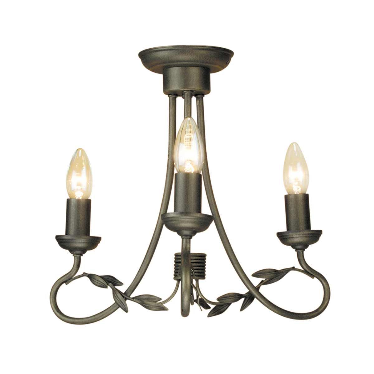 Olivia 3 Light Chandelier - Black/Gold - Comet Lighting