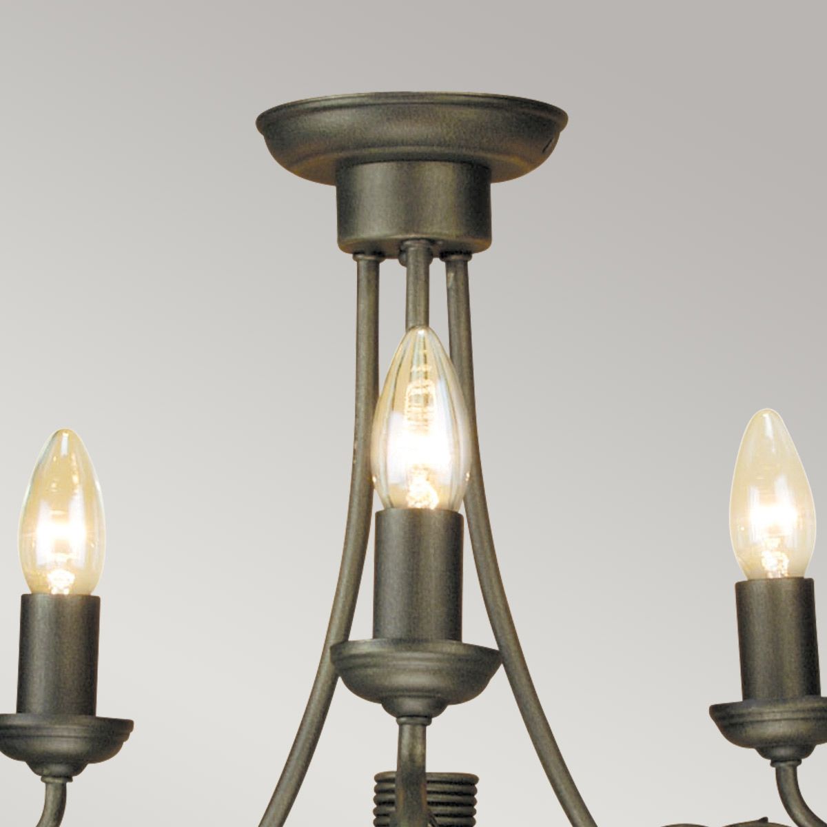 Olivia 3 Light Chandelier - Black/Gold - Comet Lighting