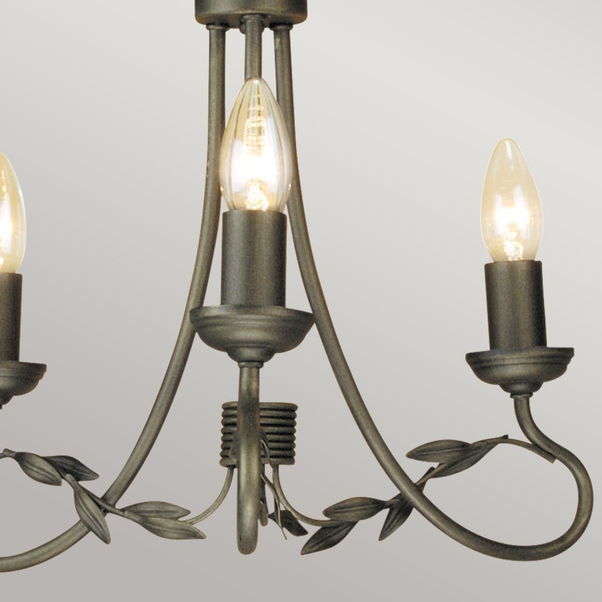 Olivia 3 Light Chandelier - Black/Gold - Comet Lighting