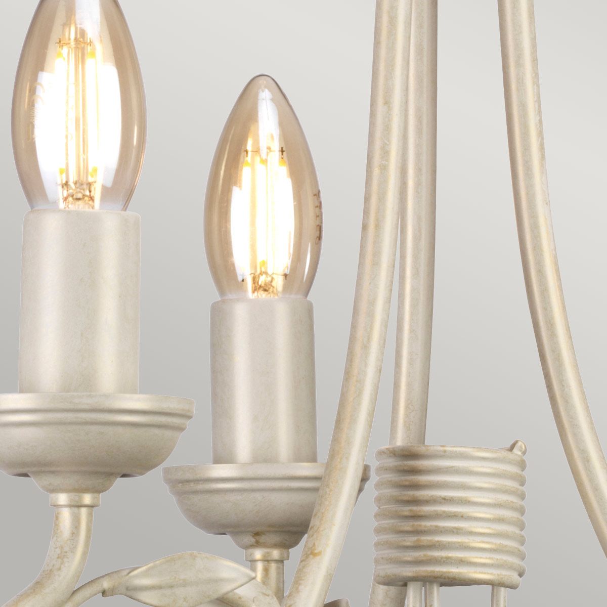 Olivia 3 Light Chandelier - Ivory/Gold - Comet Lighting