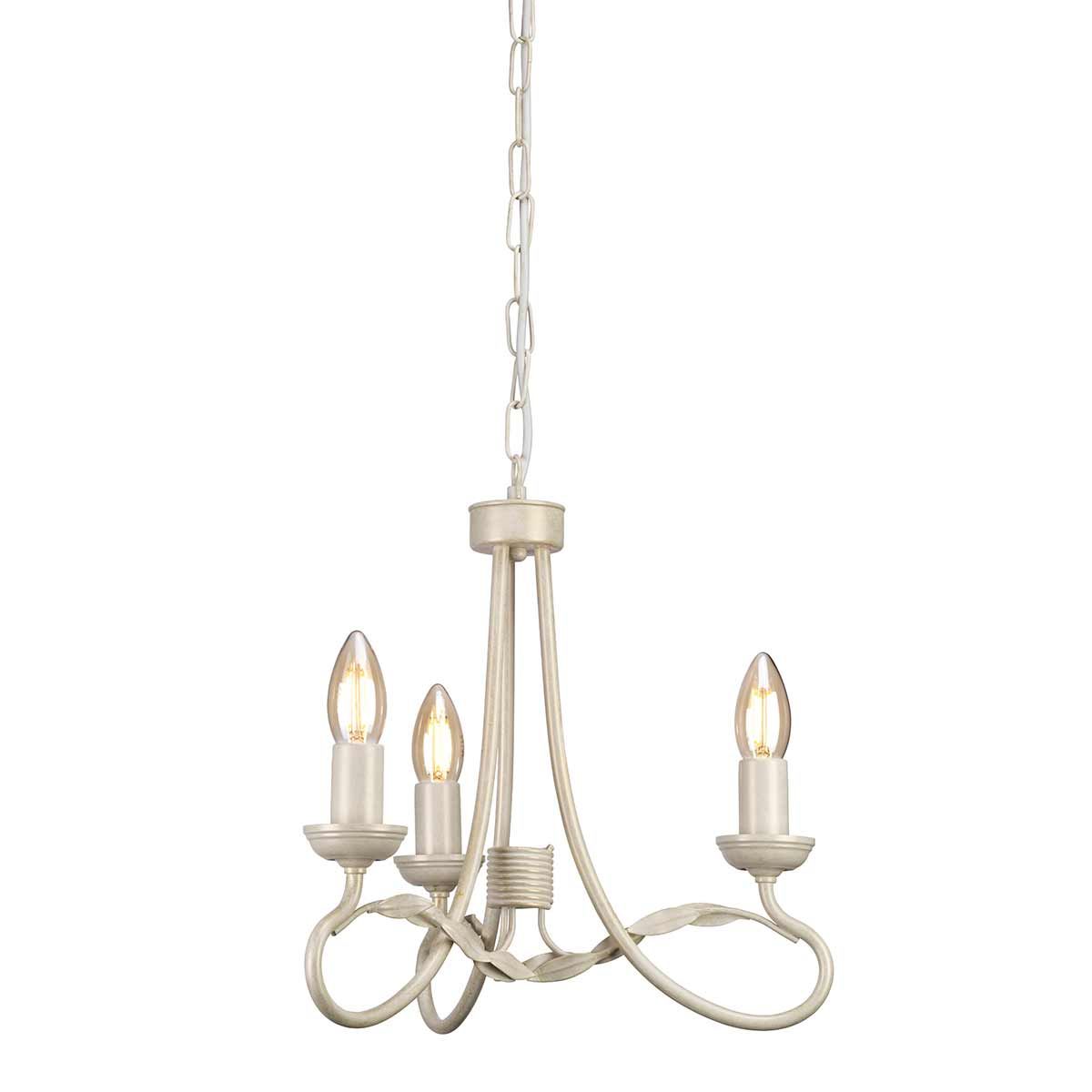 Olivia 3 Light Chandelier - Ivory/Gold - Comet Lighting