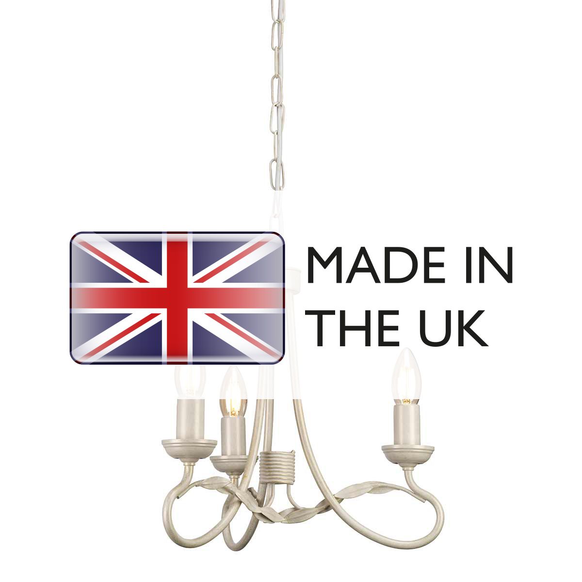 Olivia 3 Light Chandelier - Ivory/Gold - Comet Lighting