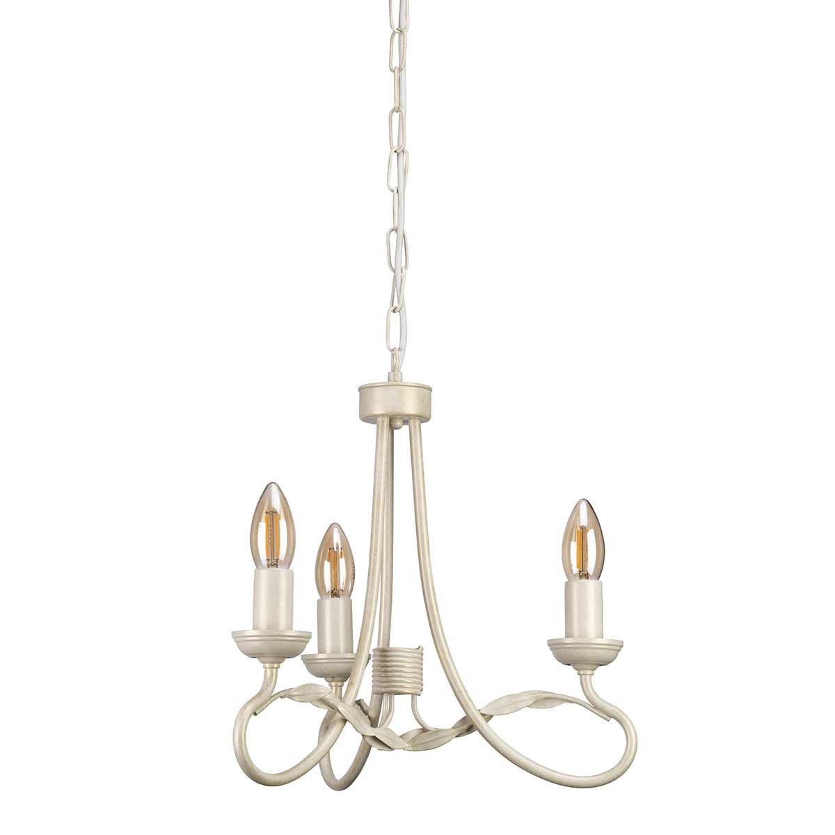 Olivia 3 Light Chandelier - Ivory/Gold - Comet Lighting