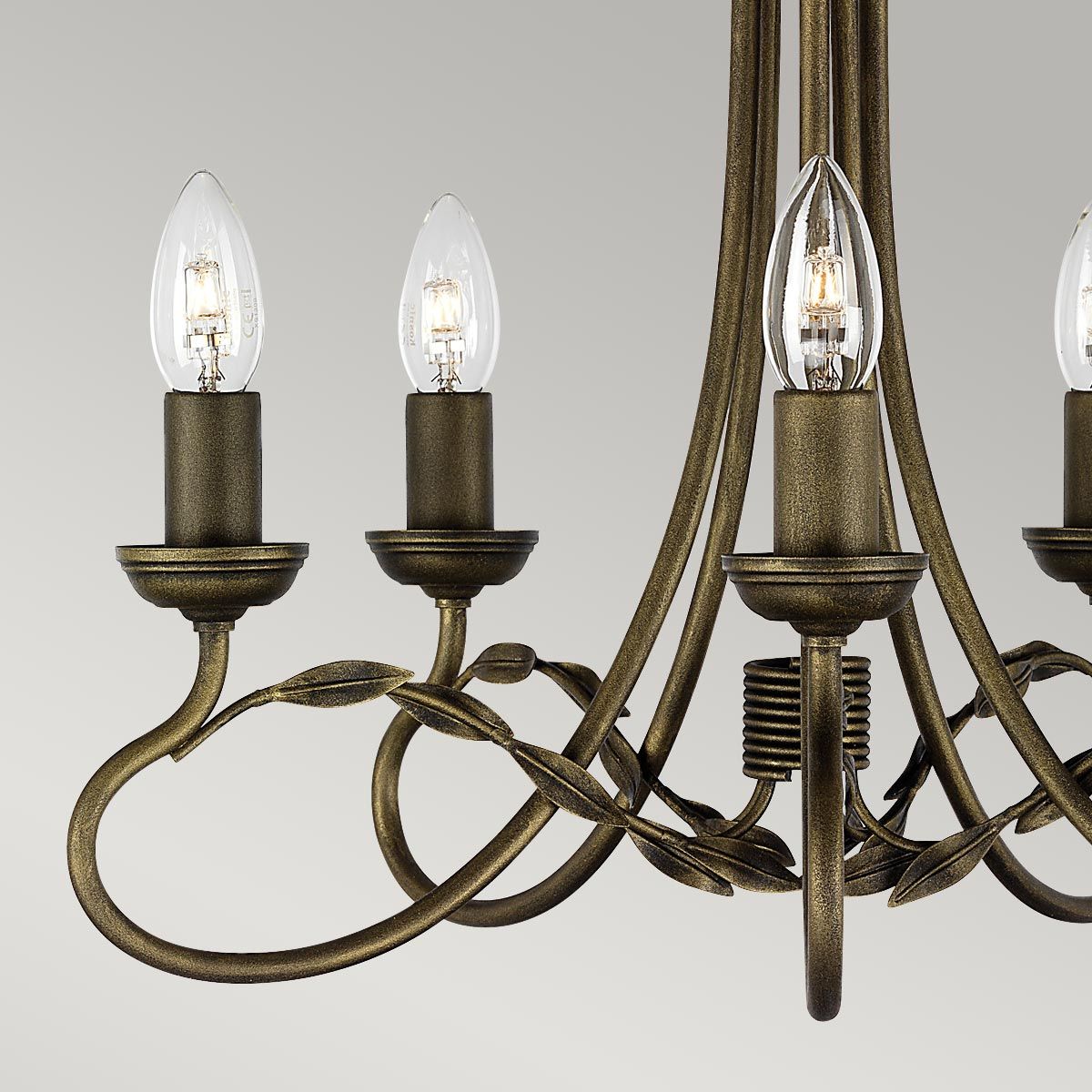 Olivia 5 Light Chandelier - Black/Gold - Comet Lighting