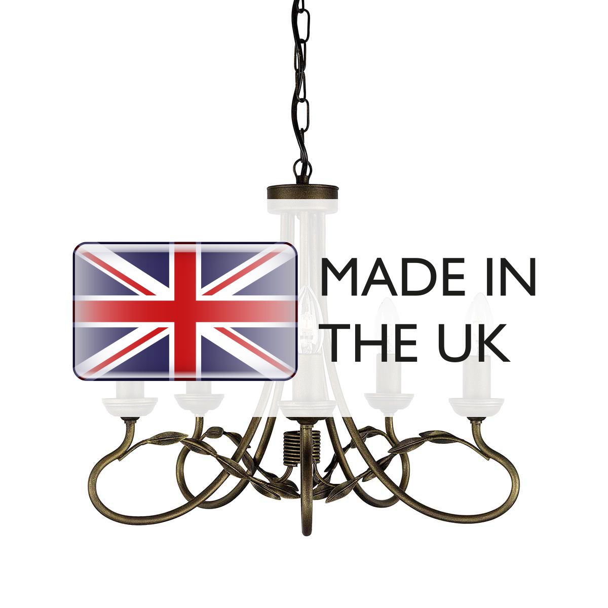 Olivia 5 Light Chandelier - Black/Gold - Comet Lighting