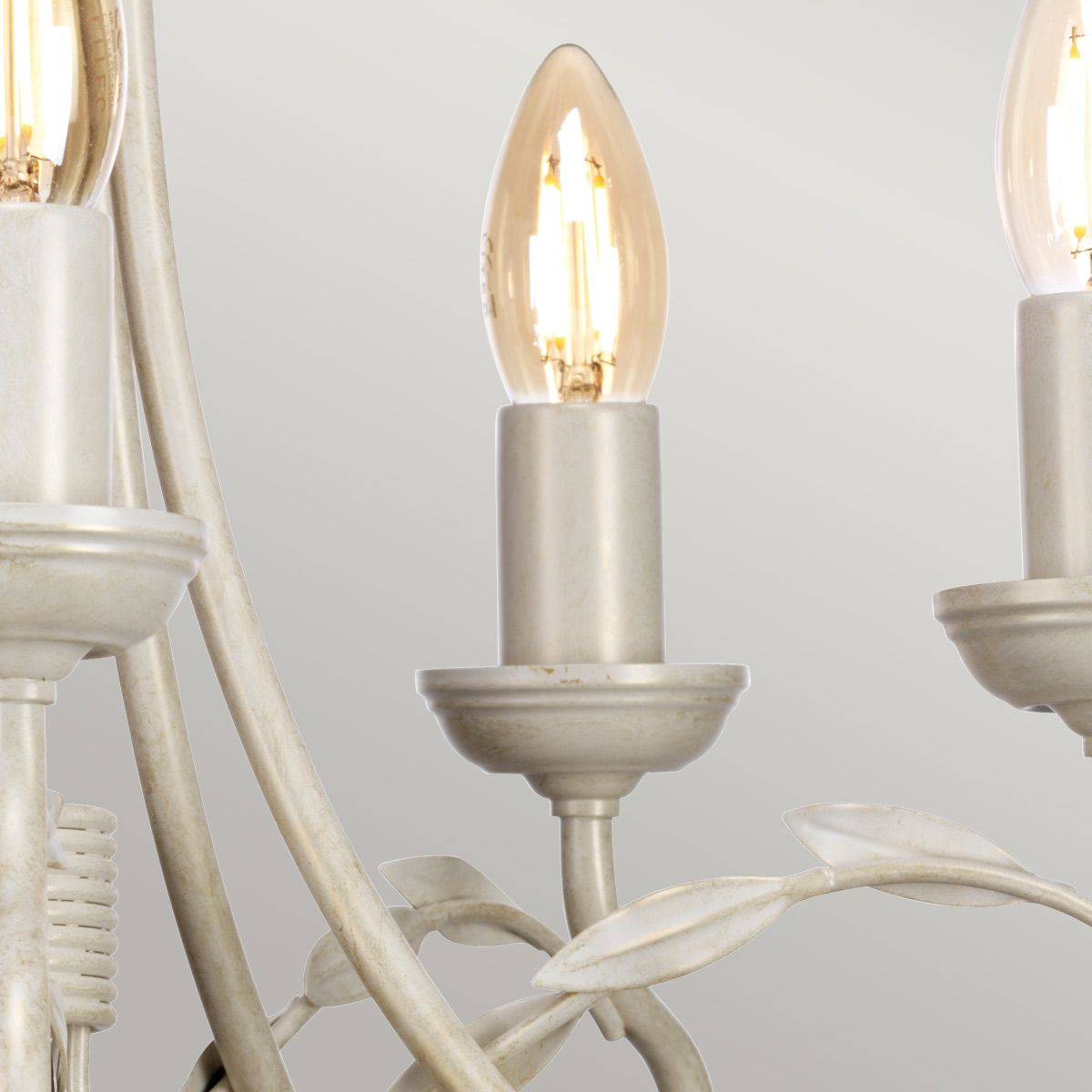 Olivia 5 Light Chandelier - Ivory/Gold - Comet Lighting