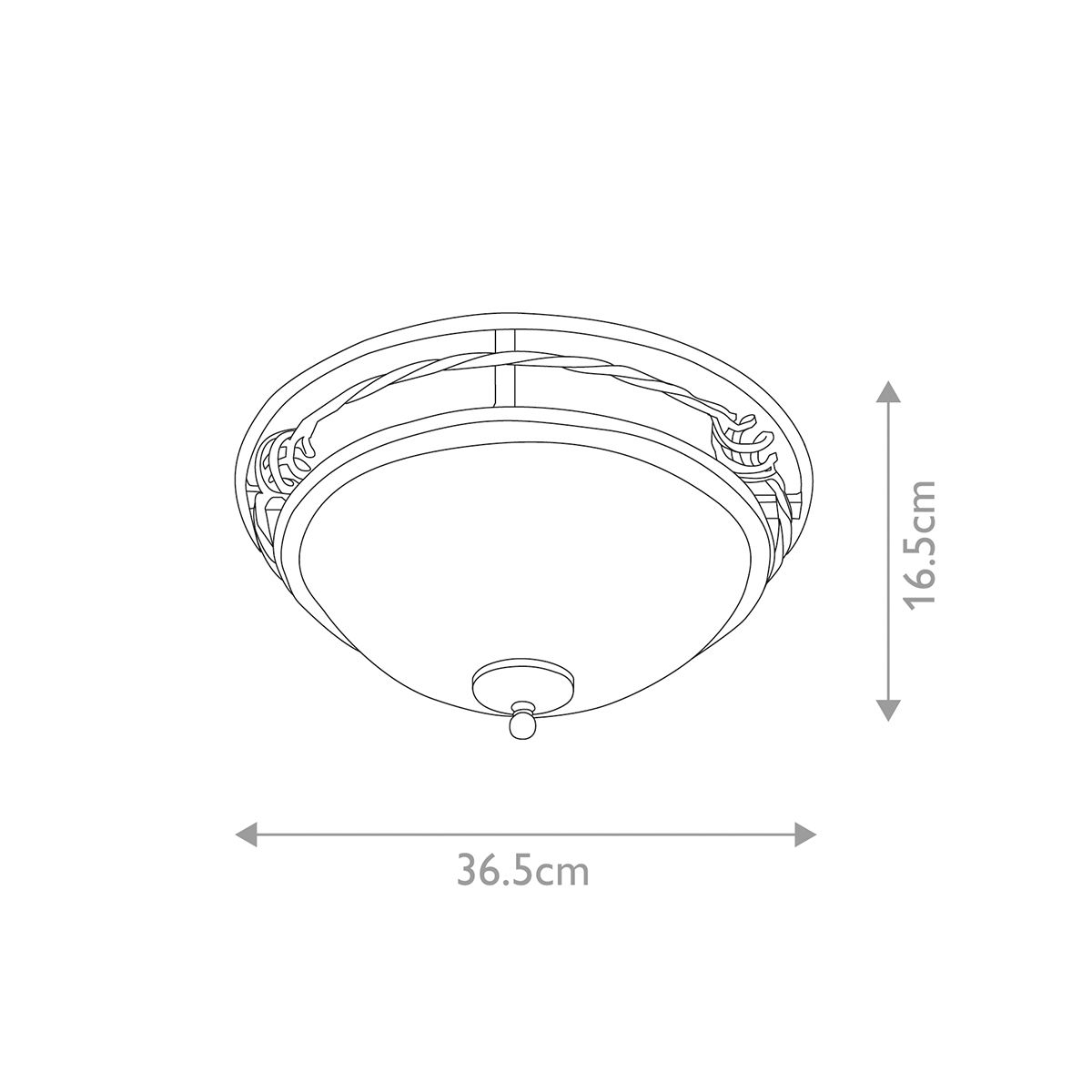 Pembroke 2 Light Flush Light Style A - Black/Gold - Comet Lighting