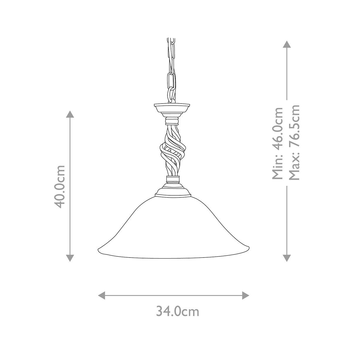 Pembroke 1 Light Pendant - Black - Comet Lighting