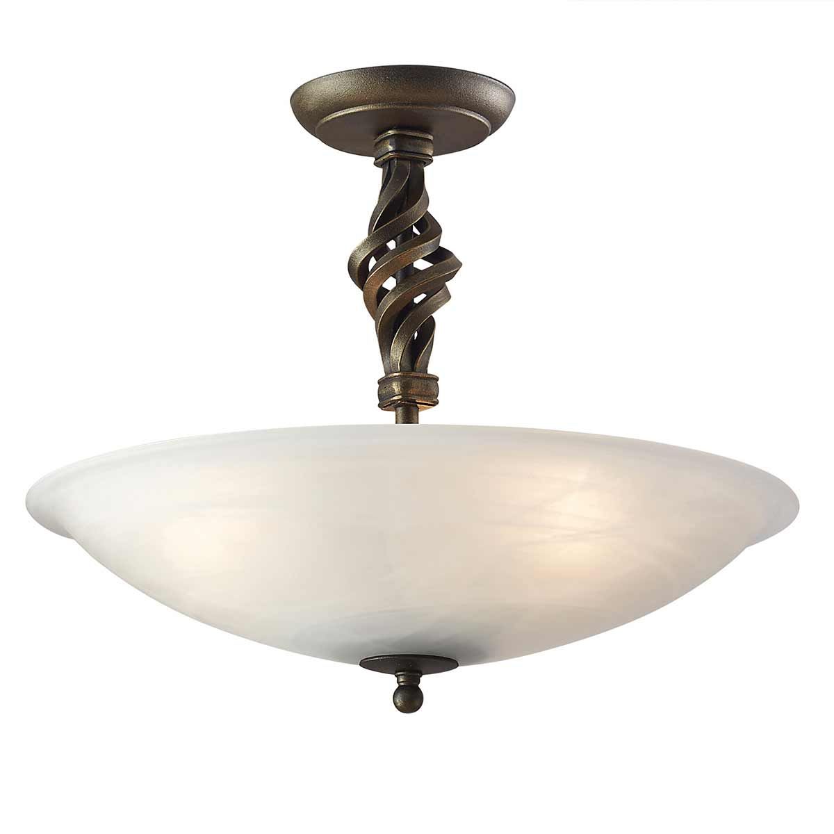 Pembroke 3 Light Semi-Flush - Black/Gold - Comet Lighting