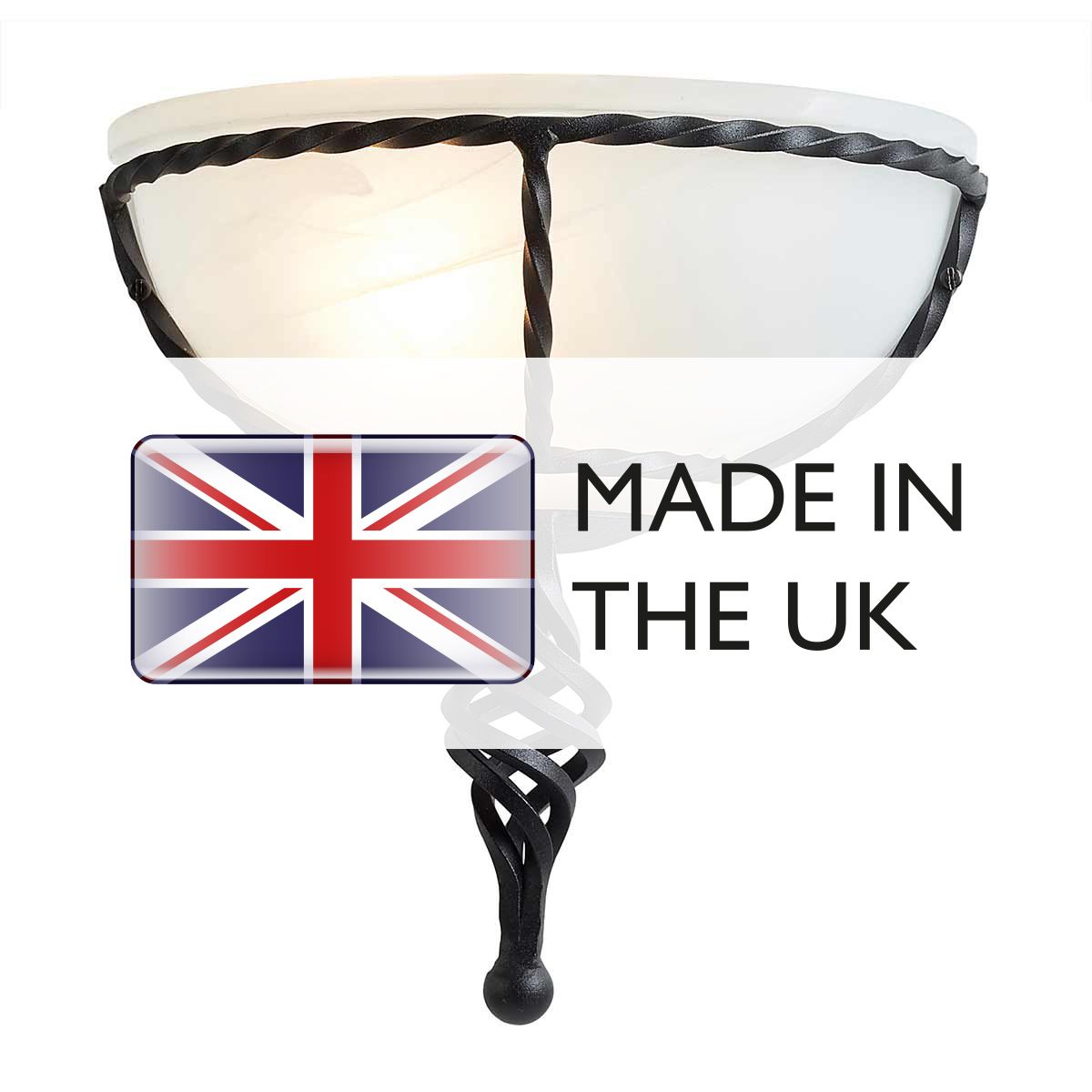 Pembroke 1 Light Wall Uplighter - Black - Comet Lighting