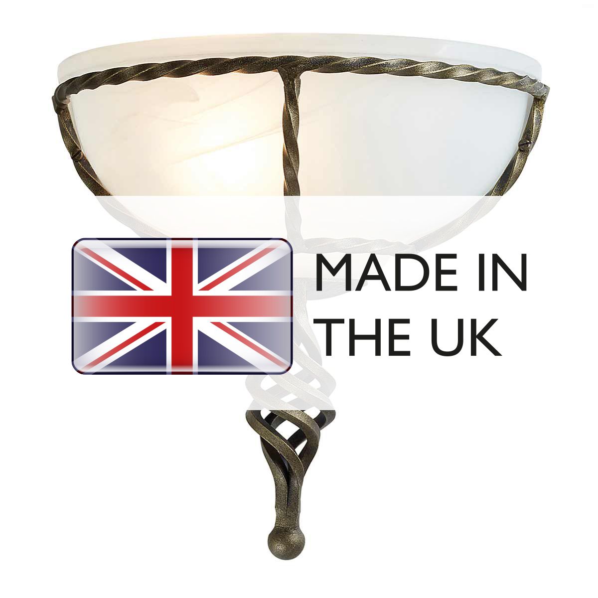 Pembroke 1 Light Wall Uplighter - Black/Gold - Comet Lighting