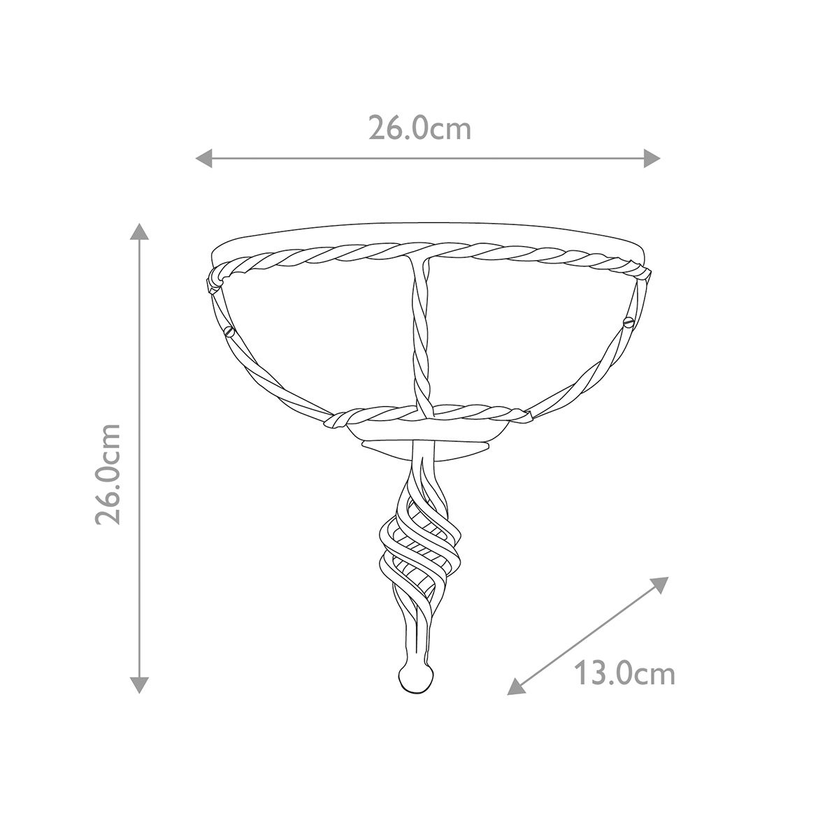 Pembroke 1 Light Wall Uplighter - Black/Gold - Comet Lighting