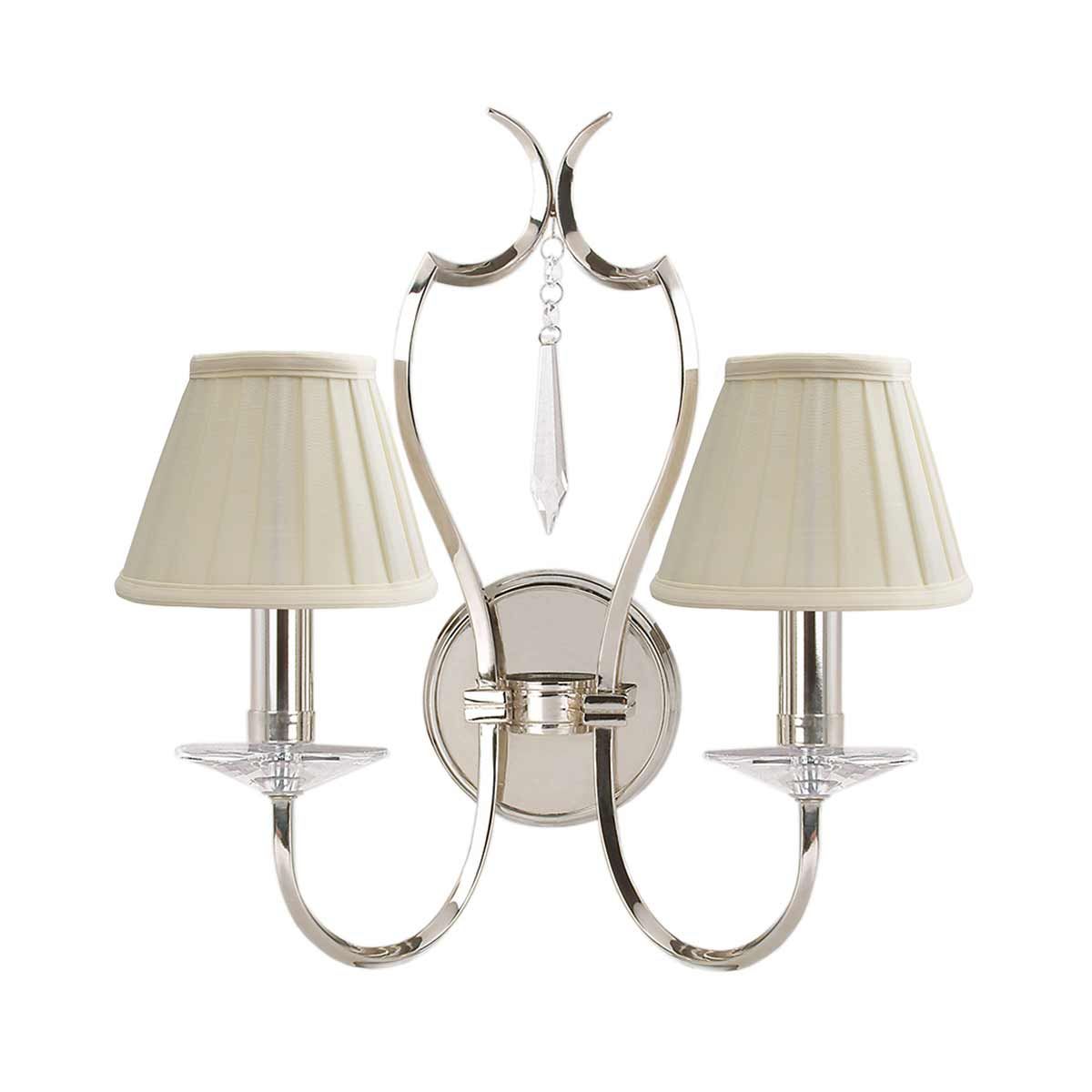Pimlico 2 Light Wall Light - Polished Nickel - Comet Lighting