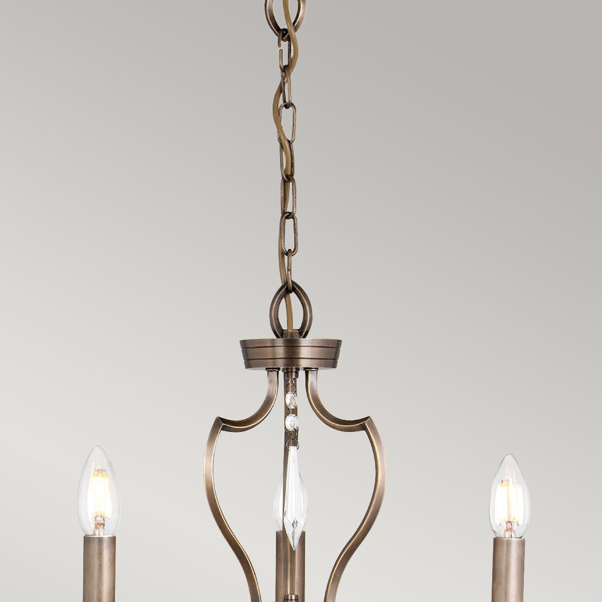 Pimlico 3 Light Chandelier - Dark Bronze - Comet Lighting