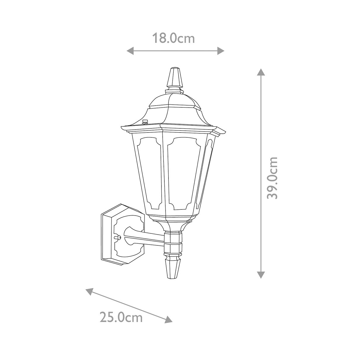 Parish Mini 1 Light Up Wall Lantern - Comet Lighting