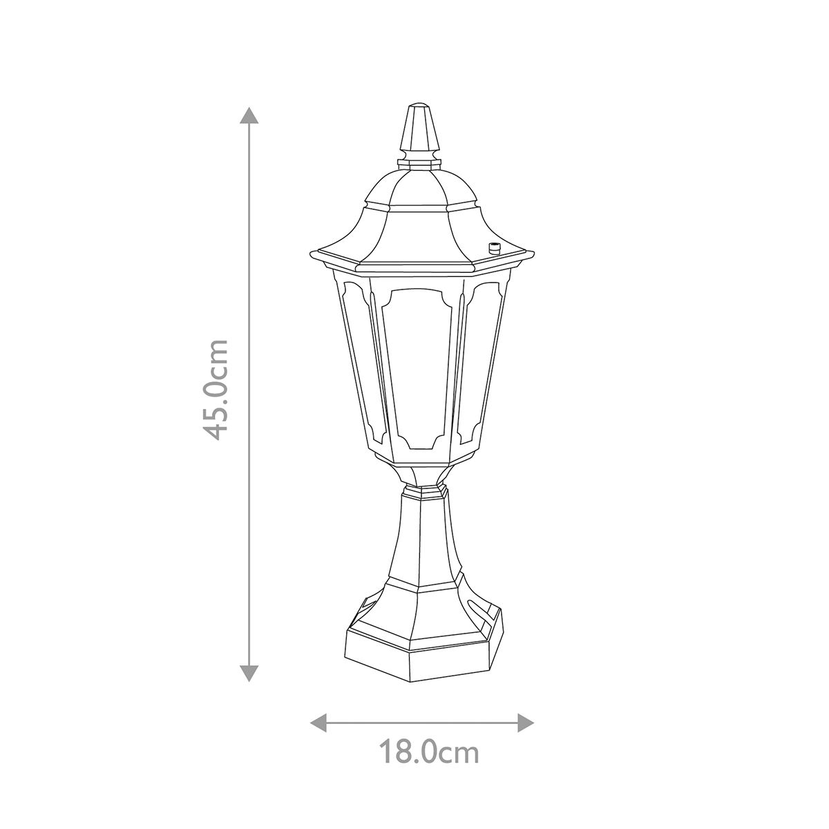 Parish Mini 1 Light Pedestal Lantern - Comet Lighting