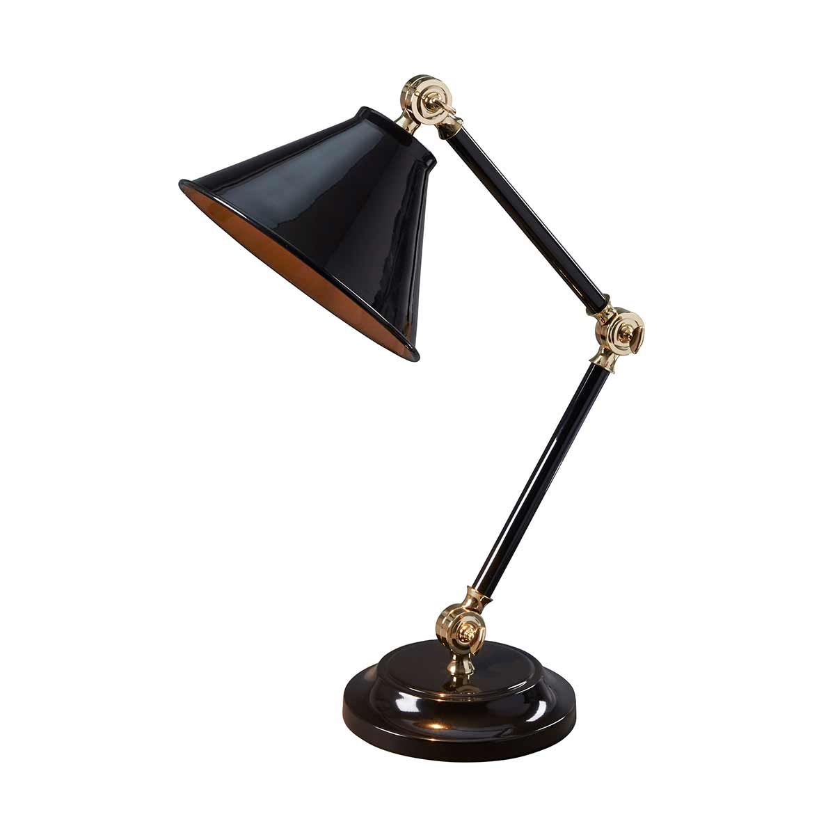 Provence Element 1 Light Mini Table Lamp - Black/Polished Brass - Comet Lighting