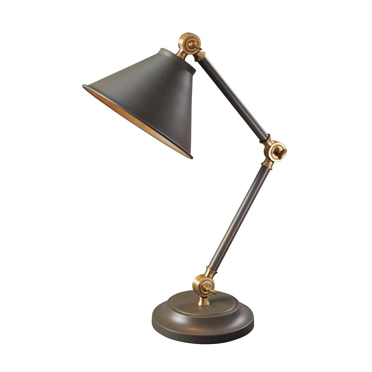 Provence Element 1 Light Mini Table Lamp - Dark Grey/Aged Brass - Comet Lighting