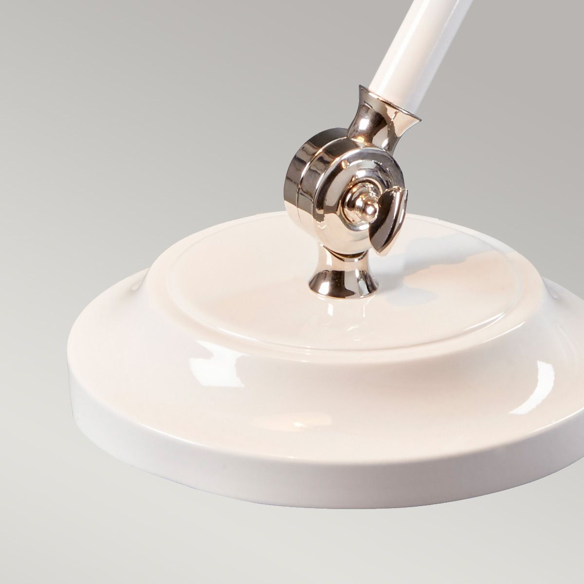 Provence Element 1 Light Mini Table Lamp - White/Polished Nickel