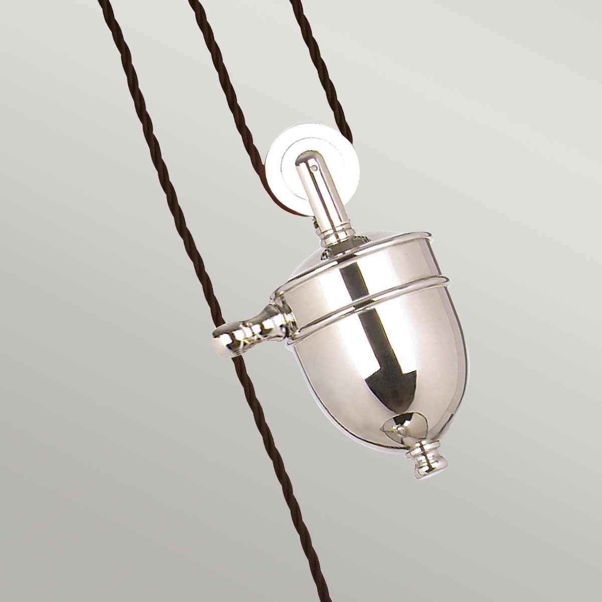 Provence 1 Light Rise and Fall Pendant - Polished Nickel - Comet Lighting