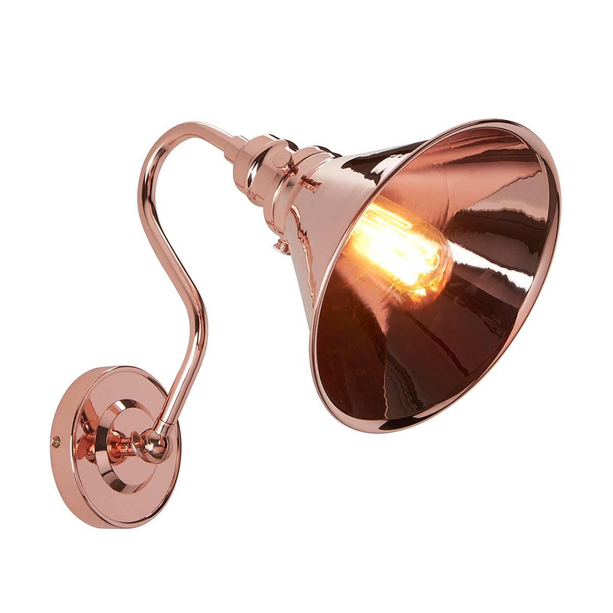 Provence 1 Light Wall Light - Polished Copper - Comet Lighting