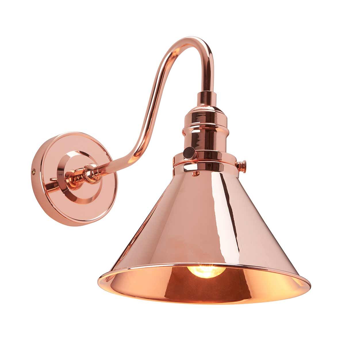 Provence 1 Light Wall Light - Polished Copper - Comet Lighting