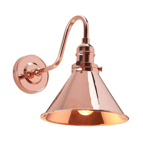 Provence 1 Light Wall Light - Polished Copper - Comet Lighting
