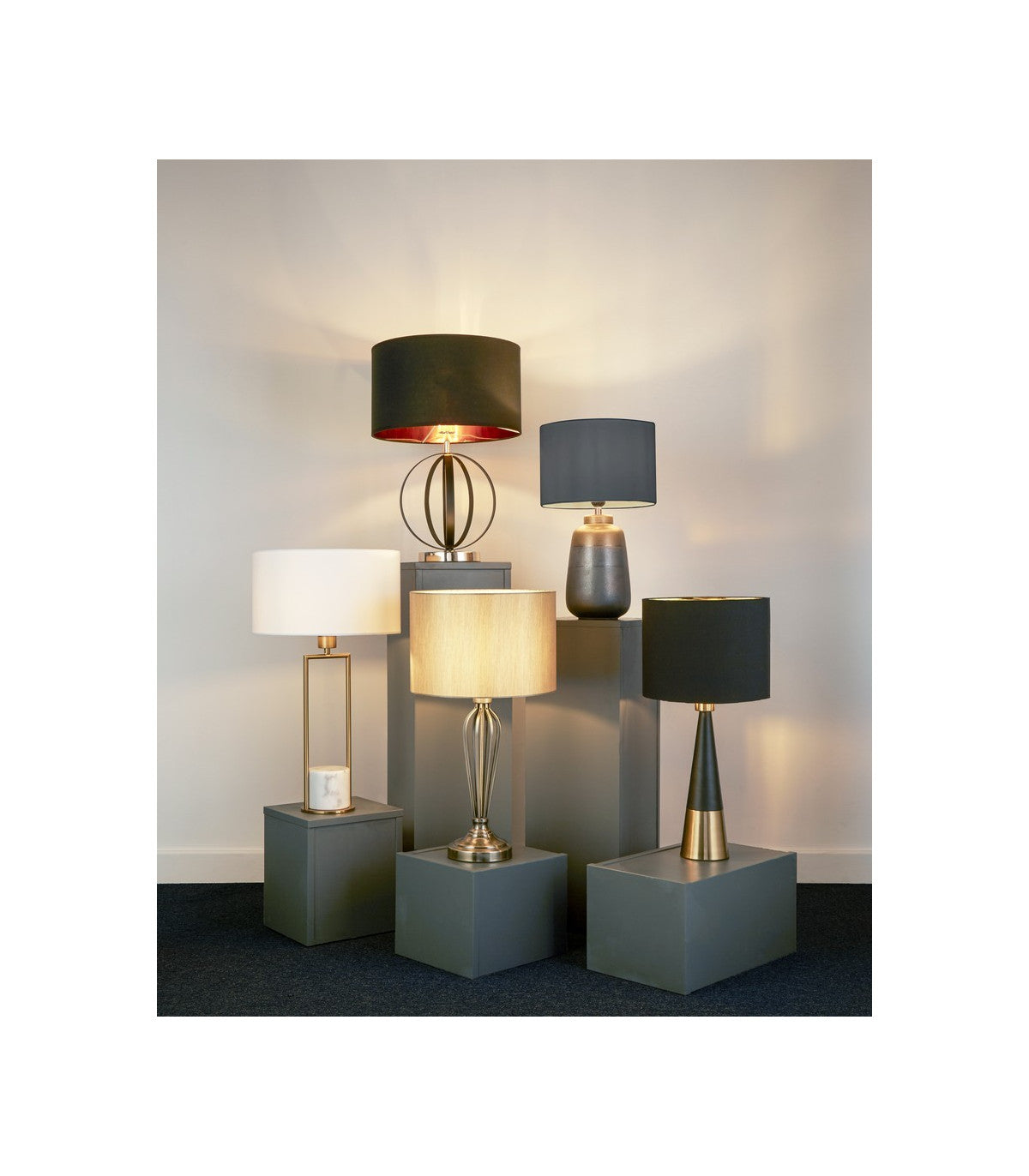 Tableau Table Lamp w/ Black Shade - Comet Lighting