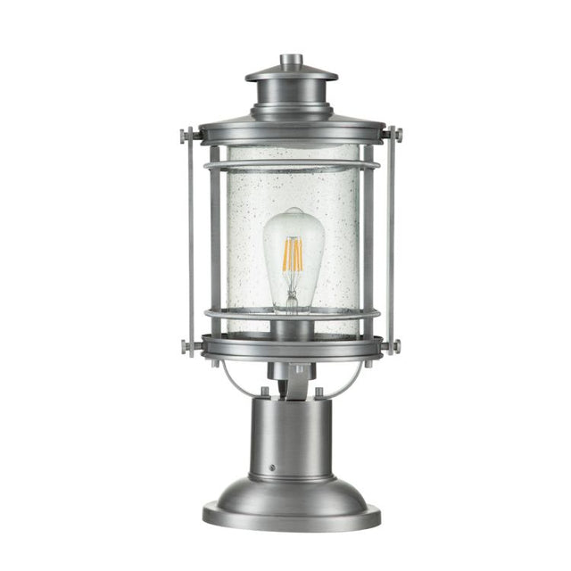 Quintiesse Booker 1Lt Medium Pedestal Lantern  - Industrial Aluminium