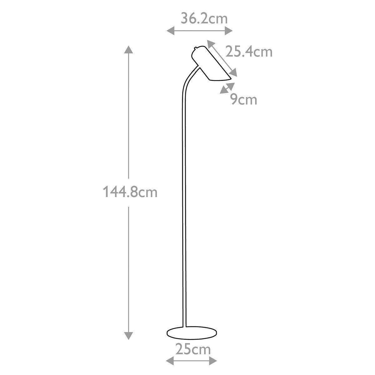 Quinto 1 Light Floor Lamp - White Aged Brass - Comet Lighting