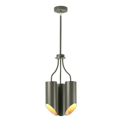 Quinto 3 Light Chandelier - Dark Grey Polished Nickel - Comet Lighting