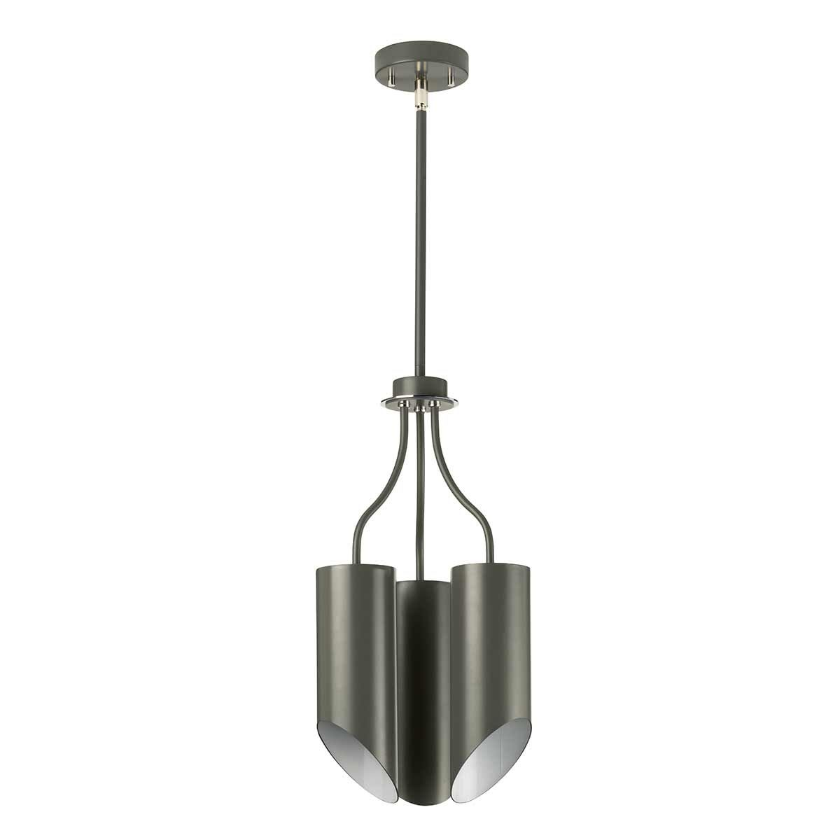 Quinto 3 Light Chandelier - Dark Grey Polished Nickel - Comet Lighting