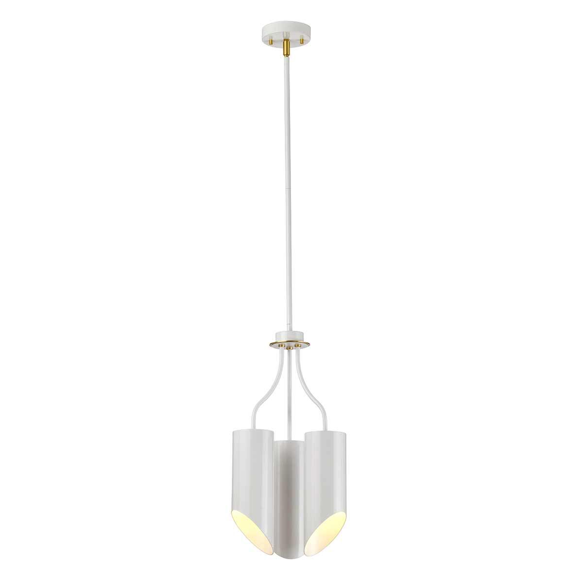 Quinto 3 Light Chandelier - White Aged Brass - Comet Lighting