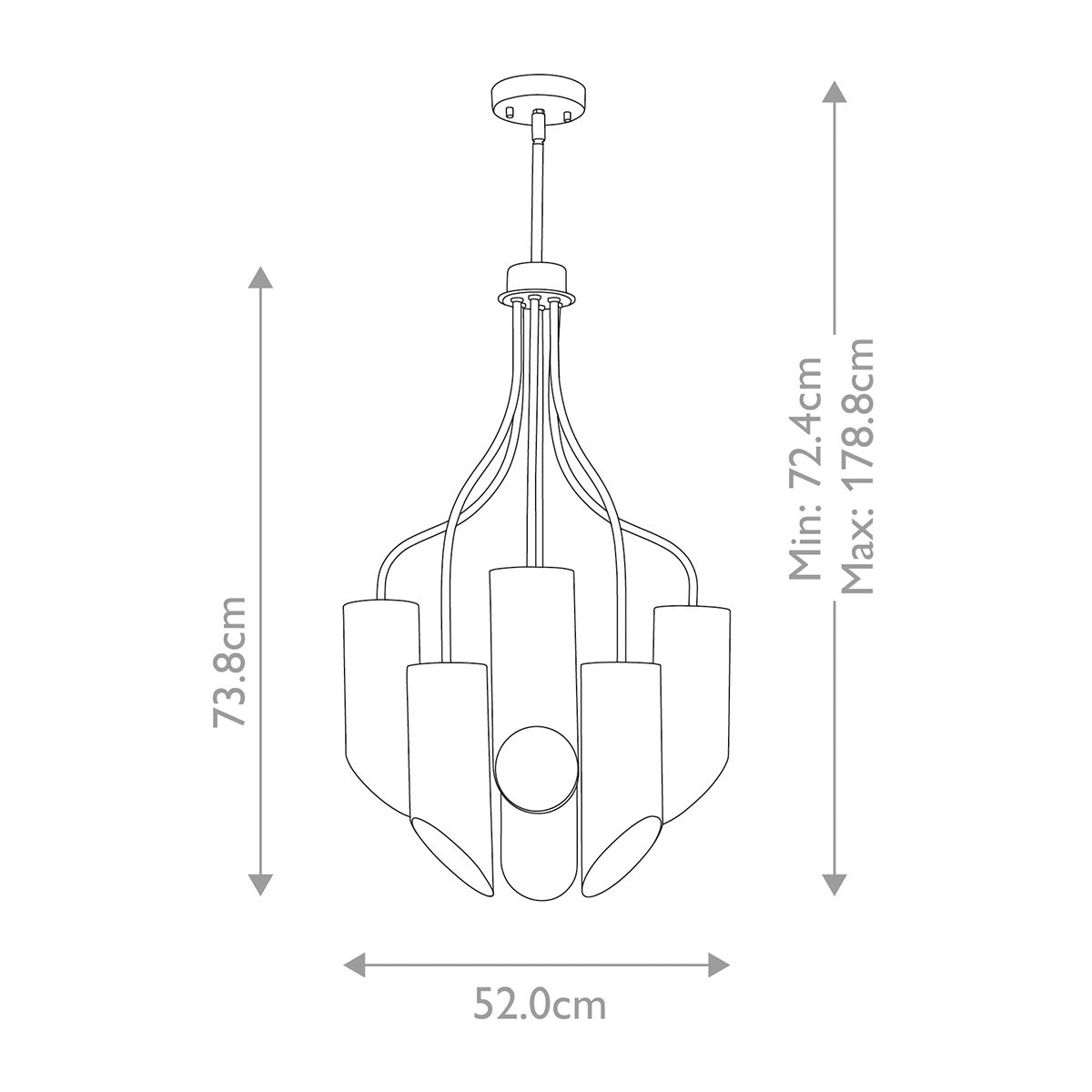 Quinto 6-Light Chandelier - White Aged Brass - Comet Lighting