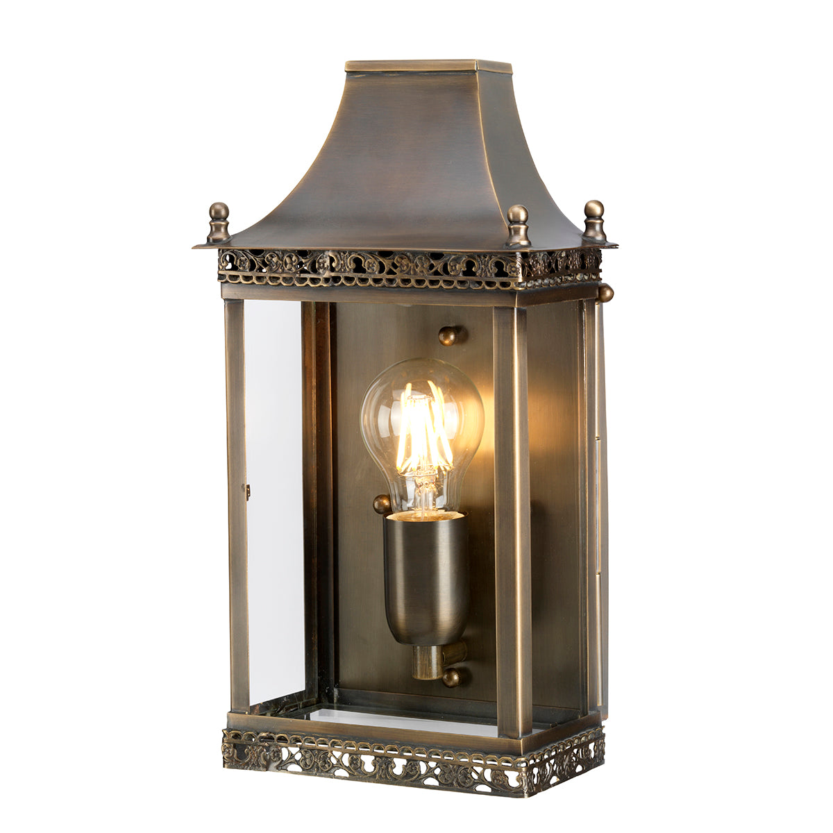 Regents Park Outdoor Wall Lantern Brass - Comet Lighting
