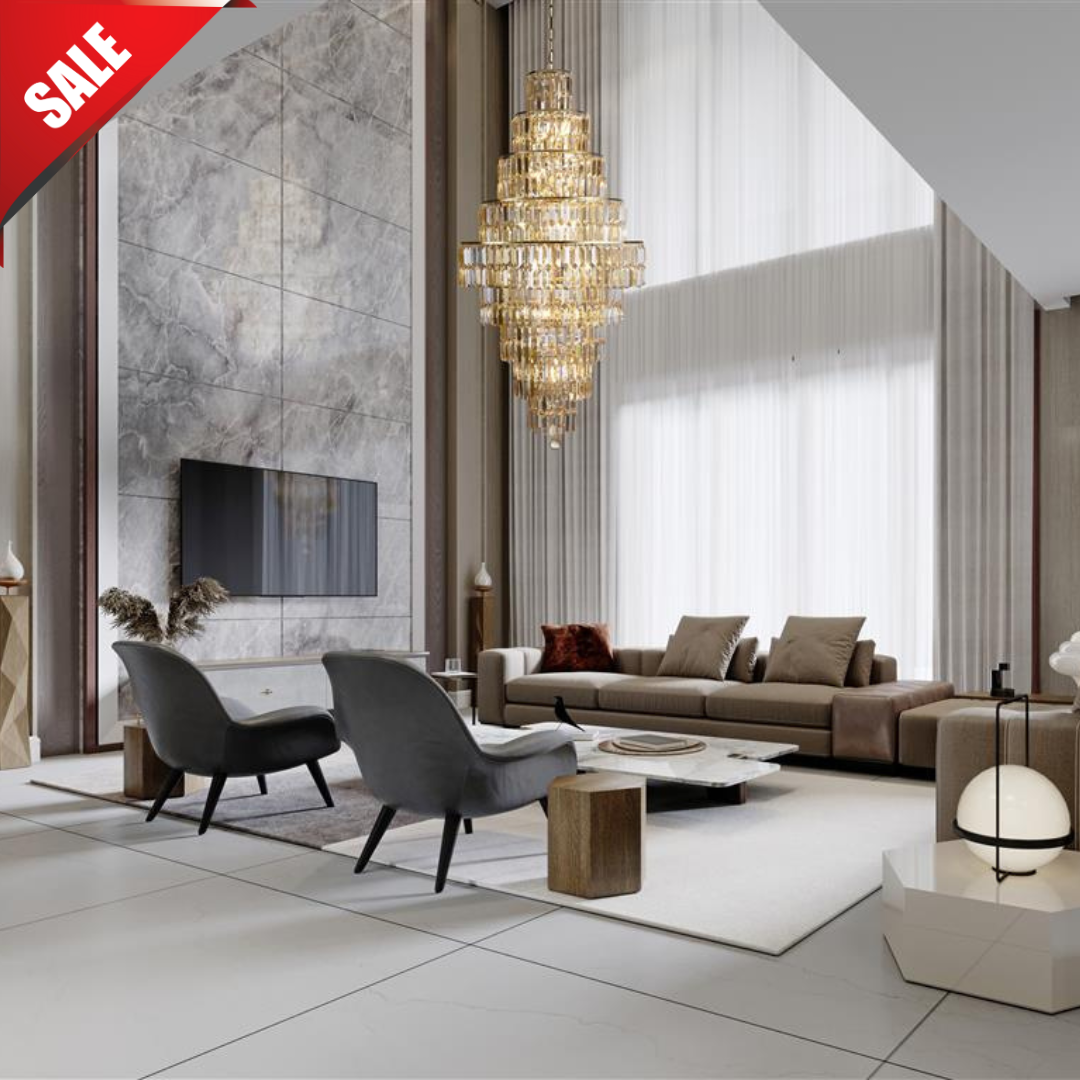 Empire 13Lt Chandelier - Satin Brass Metal & Champagne Glass