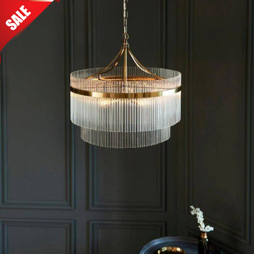 Marietta 5lt Pendant Ceiling Light Antique Brass