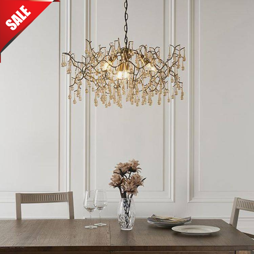 Spey 4Lt Pendant Ceiling Light Aged Gold Paint & Champagne Lustre Glass