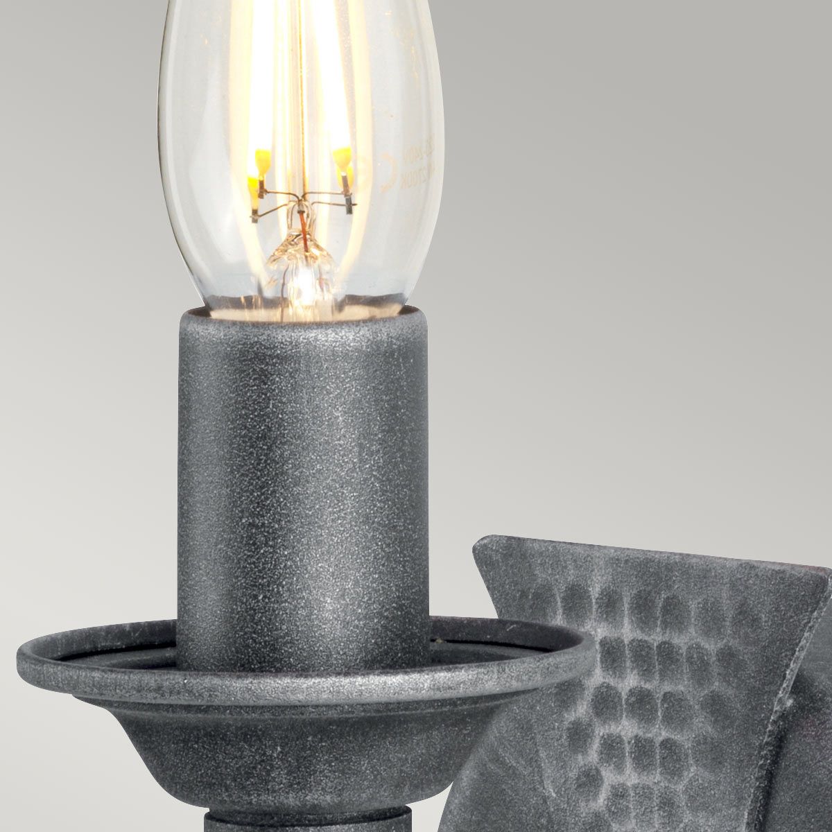 Saxon 1 Light Wall Light - Black/silver - Comet Lighting