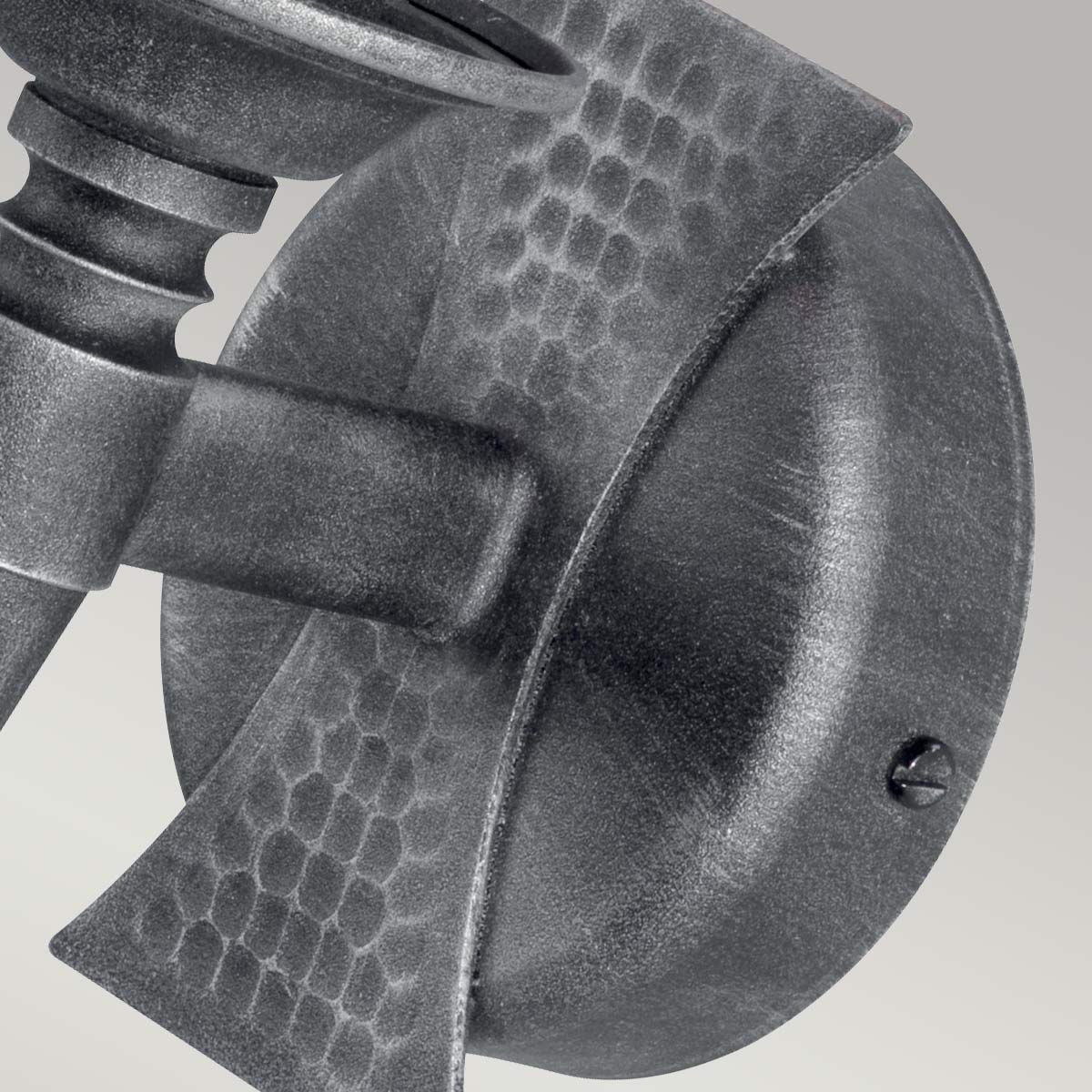 Saxon 1 Light Wall Light - Black/silver - Comet Lighting